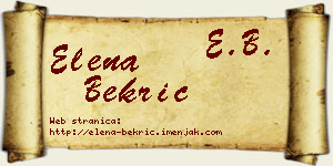 Elena Bekrić vizit kartica